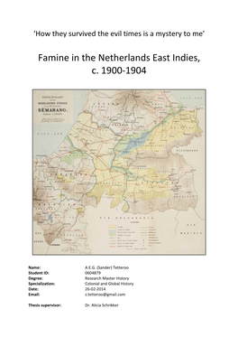 Famine in the Netherlands East Indies, C. 1900-1904