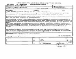 Nye County Agenda Information Form