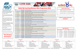 Rebel Óg Coaching Monster Blitz Programme 2016