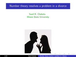 Number Theory Resolves a Problem in a Divorce