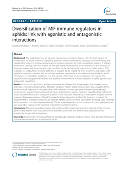 Diversification of MIF Immune Regulators in Aphids