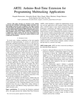 ARTE: Arduino Real-Time Extension for Programming Multitasking Applications
