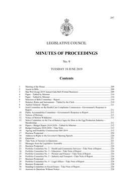 Minutes of Proceedings