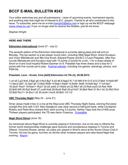 Bccf E-Mail Bulletin #242