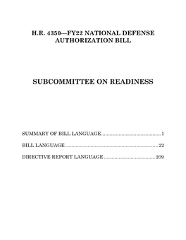 Hr 4350—Fy22 National Defense Authorization Bill