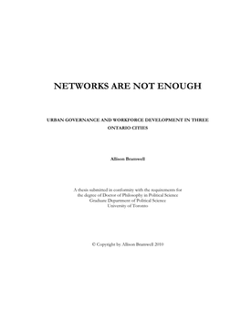 Networks Are Not Enough: Urban Governance and Workforce