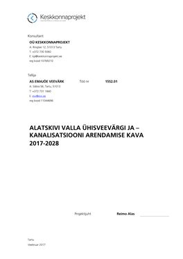 Alatskivi Valla ÜVK 2017-2028