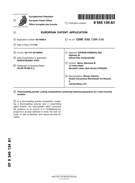 Thermosetting Powder Coating Compositions Containing Bisphenoxypropanol As a Melt Viscosity Modifier