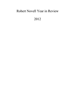 Robert Novell Year in Review 2012