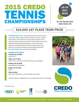 2015 Credo Tennis Championships Sponsor Registration