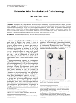 Helmholtz, Ophthalmology, Acoustic, Energy Tangent Galvanometer