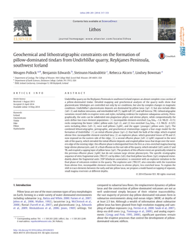 Geochemical and Lithostratigraphic Constraints on the Formation of Pillow-Dominated Tindars from Undirhlíðar Quarry, Reykjanes Peninsula, Southwest Iceland