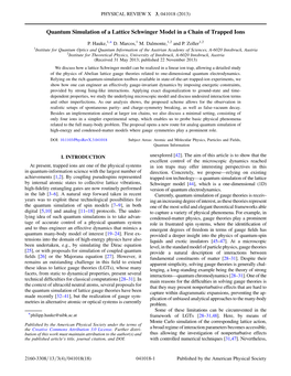 Quantum Simulation of a Lattice Schwinger Model in a Chain of Trapped Ions