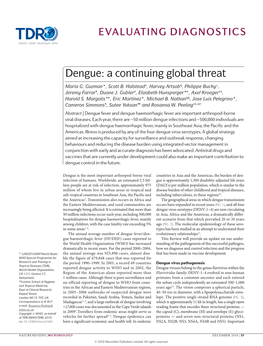Dengue: a Continuing Global Threat