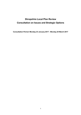 Shropshire Local Plan Review Consultation on Issues and Strategic Options