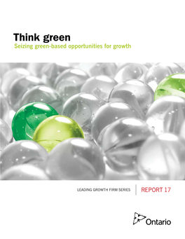 Think Green Seizing Green-Based Opportunities for Growth