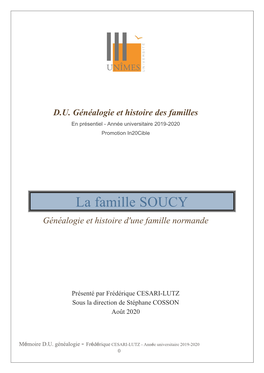 La Famille SOUCY Généalogie Et Histoire D'une Famille Normande