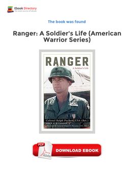 Ranger: a Soldier's Life (American Warrior Series) Ebook Free