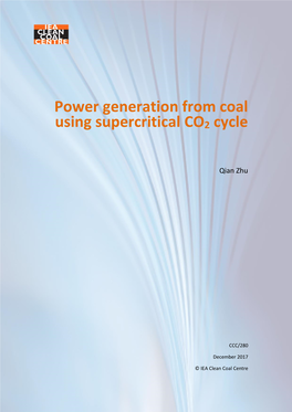 Power Generation from Coal Using Supercritical CO2 Cycle