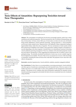 Toxic Effects of Amanitins: Repurposing Toxicities Toward New Therapeutics