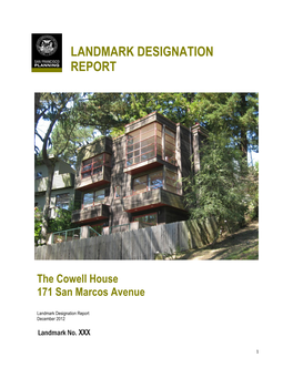 Landmark Designation Report