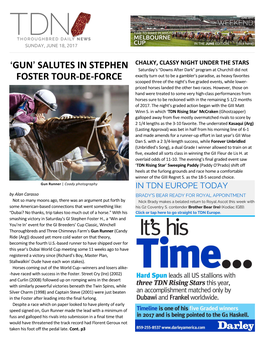 Gun= Salutes in Stephen Foster Tour-De-Force