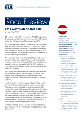 2017 AUSTRIAN GRAND PRIX 07-09 July 2017