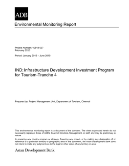 Environmental Monitoring Report IND:Infrastructure Development