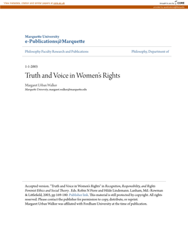 Truth and Voice in Women's Rights