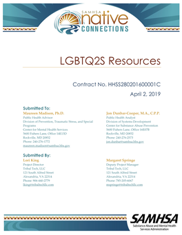 LGBTQ2S Resources