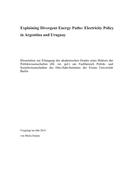 Electricity Policy in Argentina and Uruguay