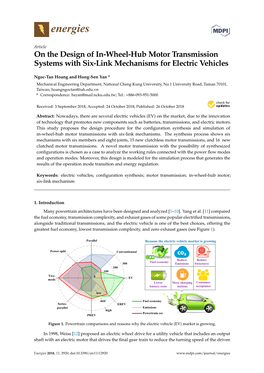 On the Design of In-Wheel-Hub Motor Transmission Systems with Six-Link