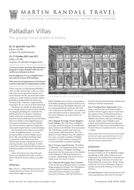 Palladian Villas the Greatest House Builder in History