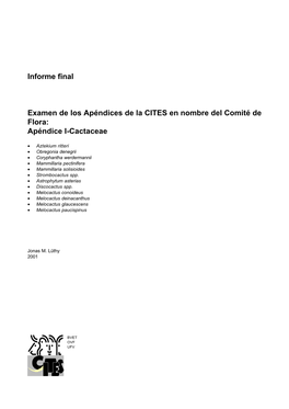 Informe Final Examen De Los Apéndices De La CITES En Nombre