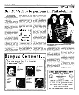 Ben Folds Five to Perform in Philadelphia