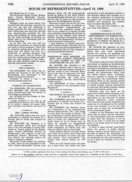 HOUSE of REPRESENTATIVES-Apri/19, 1990 the House Met at 11 A.M