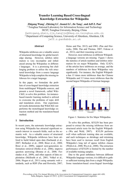 Transfer Learning Based Cross-Lingual Knowledge Extraction for Wikipedia