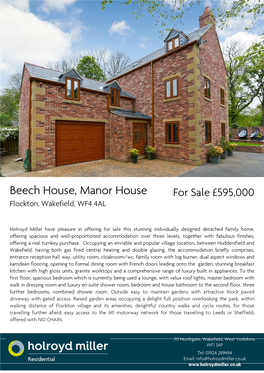 Beech House, Manor House for Sale £595,000 Flockton, Wakefield, WF4 4AL