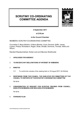 Scrutiny Co-Ordinating Committee Agenda