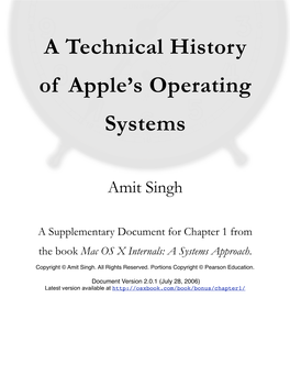 A Technical History of Apple's Operating Systems