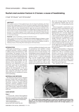 Nuchal Crest Avulsion Fracture in 2 Horses: a Cause of Headshaking