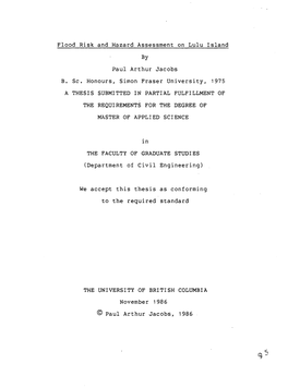 Flood Risk and Hazard Assessment on Lulu Island by Paul Arthur