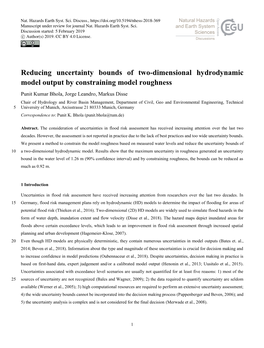 Reducing Uncertainty Bounds of Two-Dimensional Hydrodynamic