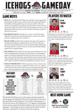 Game Preview: Icehogs Vs. Griffins