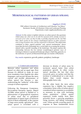 Morphological Patterns of Urban Sprawl Territories • A