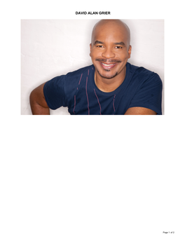 DAVID ALAN GRIER Theatrical Resume