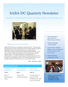 Spring Newsletter