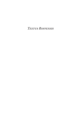 Textus Roffensis STUDIES in the EARLY MIDDLE AGES