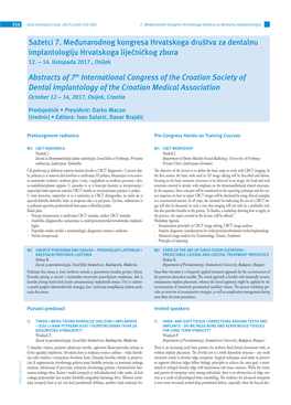 Sažetci 7. Međunarodnog Kongresa Hrvatskoga Društva Za Dentalnu