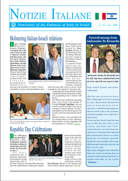 NOTIZIE ITALIANE Newsletter of the Embassy of Italy in Israel No